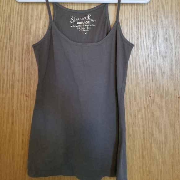Garage clothing "sheer and sweet" women's dark green tank top size small
